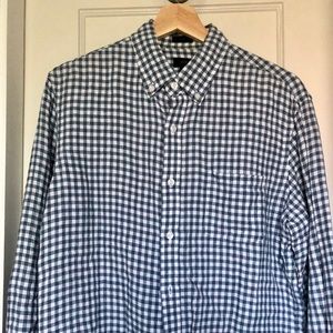 J Crew Mens Linen Long Sleeve Button Up, Size M